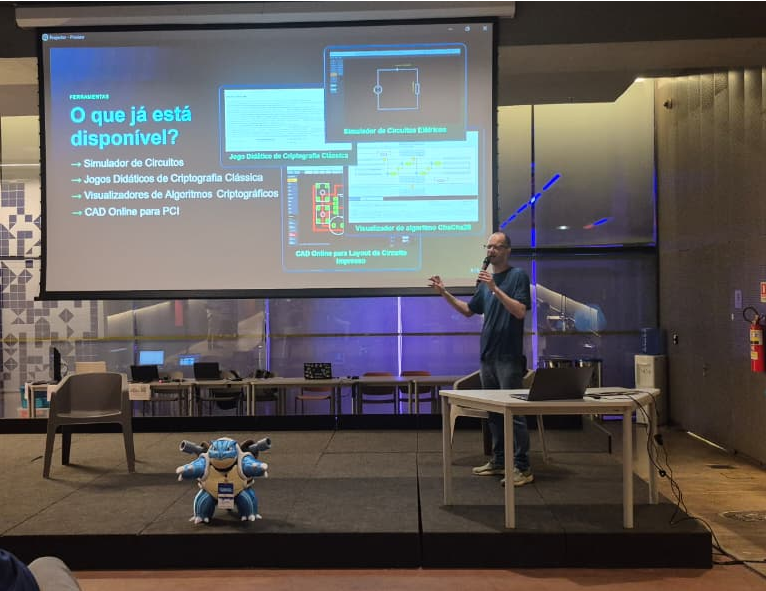 Apresentação do pitch do Baixa Impedância no palco